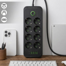Фильтр питания удлинитель на 8 гнезд с 5 USB разветвитель розетки 2 м