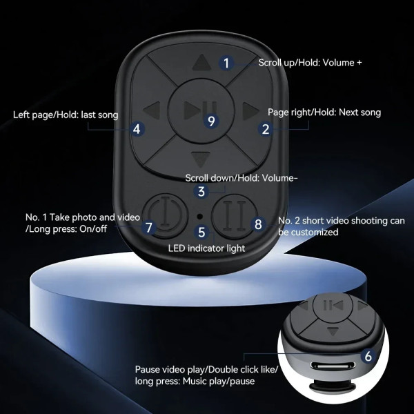 Кольцо пульт Bluetooth для смартфона управление фото и пролистыванием