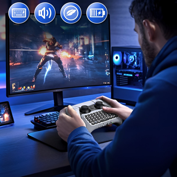 Клавіатура для контролера PS5 DualSense Bluetooth chatpad з аудіороз'ємом і динаміком