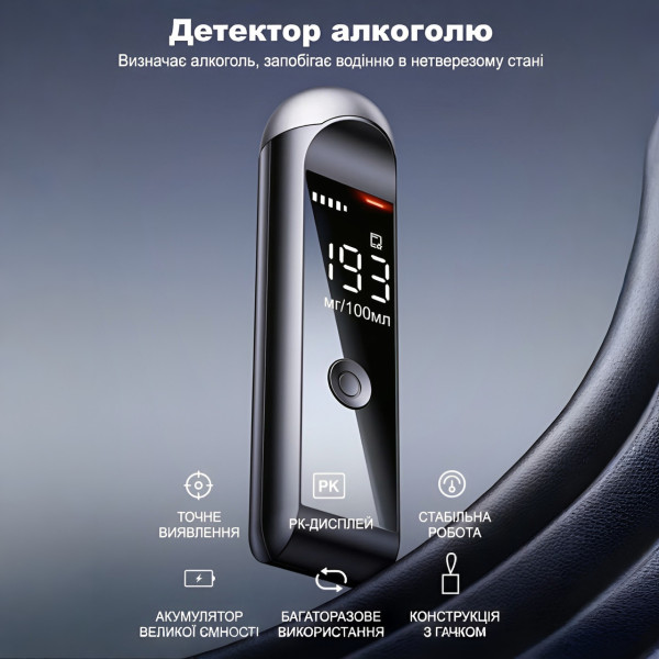 Алкометр Bodasan MR10 портативный тестер алкоголя с LED экраном