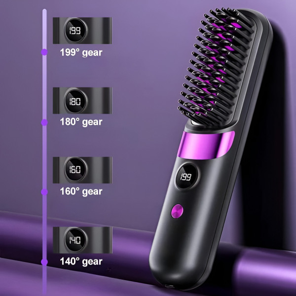 Стайлер для волосся S9 USB випрямляч гребінець акумуляторний з LED-екраном