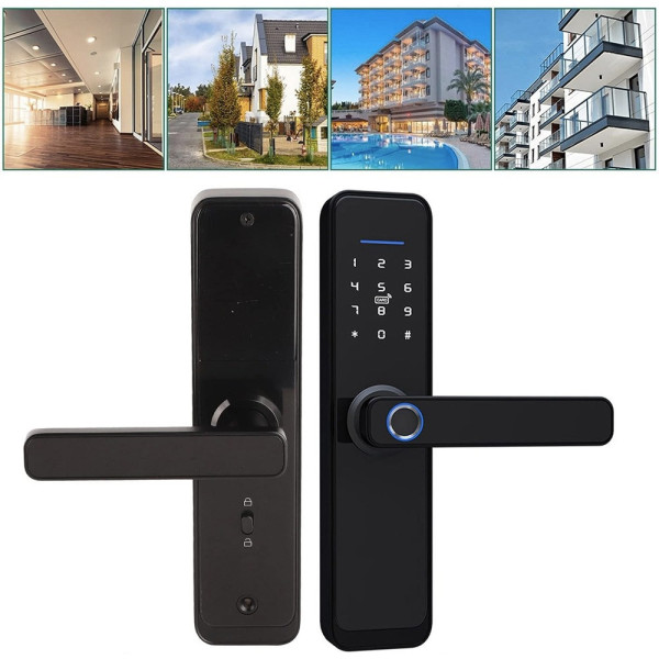 Дверной замок AND 5323 5575 умная ручка с биометрией и Bluetooth доступом