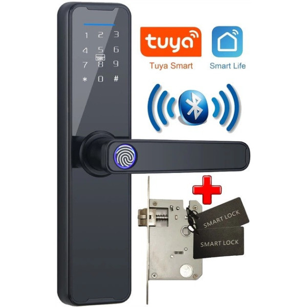 Дверной замок AND 5323 5575 умная ручка с биометрией и Bluetooth доступом