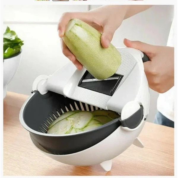 Кухонна овочерізка Basket Vegetable Cutter з контейнером, багатофункціональна тертка для нарізання овочів