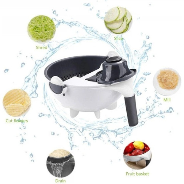 Кухонна овочерізка Basket Vegetable Cutter з контейнером, багатофункціональна тертка для нарізання овочів