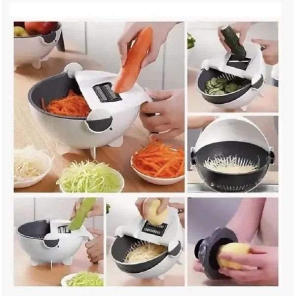 Кухонна овочерізка Basket Vegetable Cutter з контейнером, багатофункціональна тертка для нарізання овочів