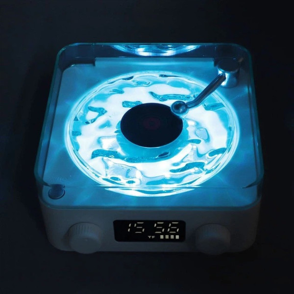 Ночник Vinyl Waves Player с эффектом морских волн, LED лампа с Bluetooth колонкой