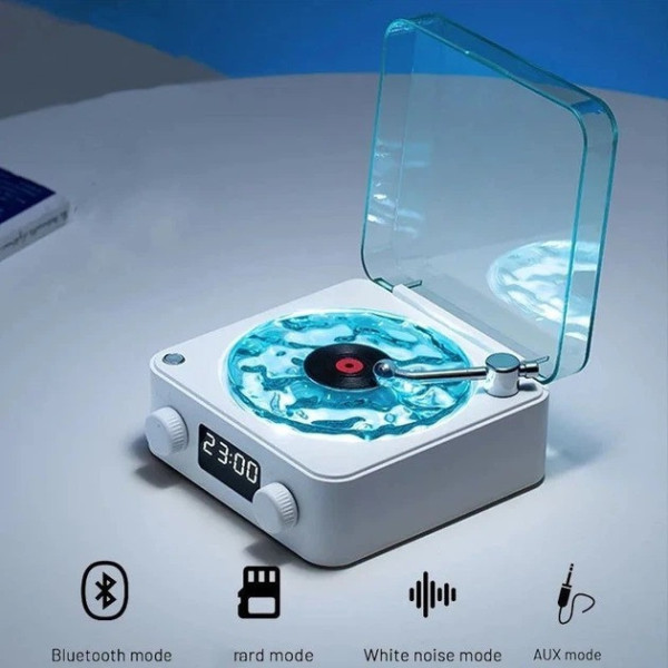 Ночник Vinyl Waves Player с эффектом морских волн, LED лампа с Bluetooth колонкой