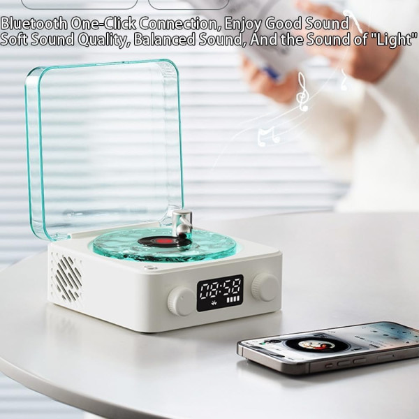 Ночник Vinyl Waves Player с эффектом морских волн, LED лампа с Bluetooth колонкой