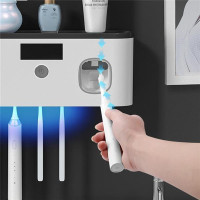 Держатель щеток Health RA-909 с дозатором пасты, настенный органайзер с УФ
