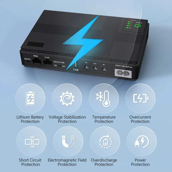 Бесперебойник UPS 10400 mAh 36W для роутера, источник резервного питания