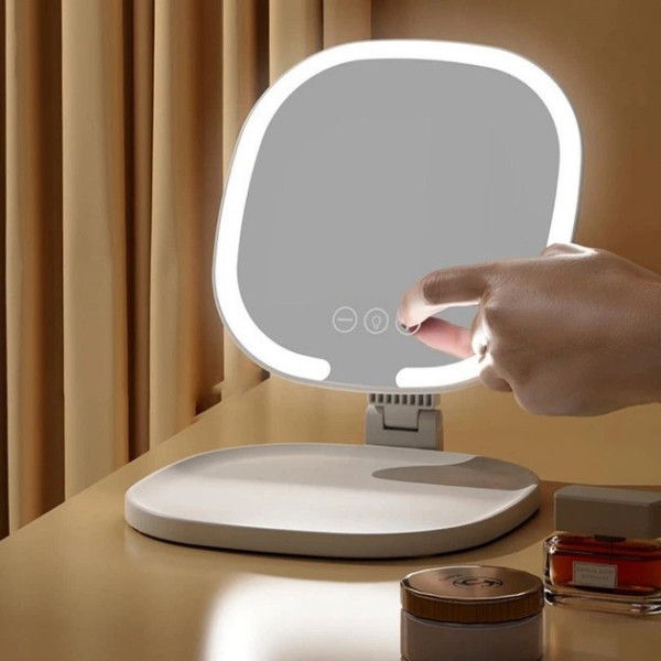 Дзеркало для макіяжу J01 настільне з LED-підсвіткою складане