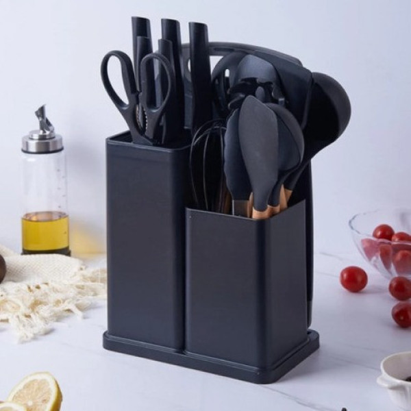 Принадлежности кухонные 19 предметов Kitchen Set силиконовый набор с подставкой
