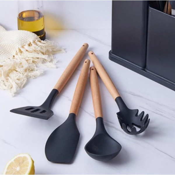 Принадлежности кухонные 19 предметов Kitchen Set силиконовый набор с подставкой