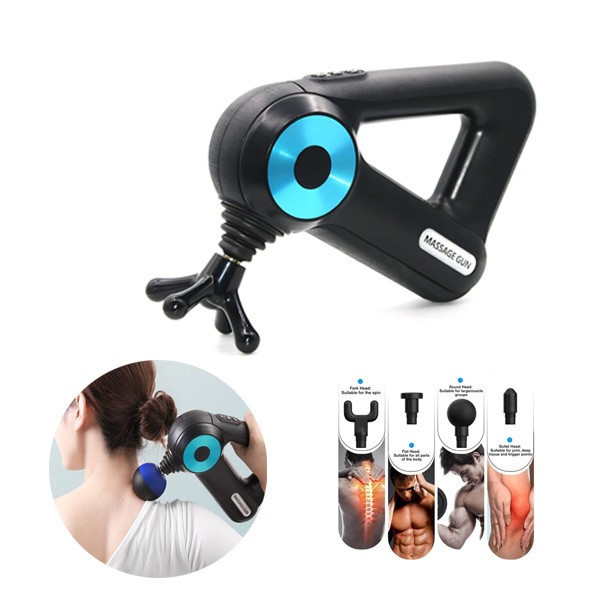 Масажний Massage Gun 12 в 1 для тіла, вібромасажер для м'язів шиї спини та плечей