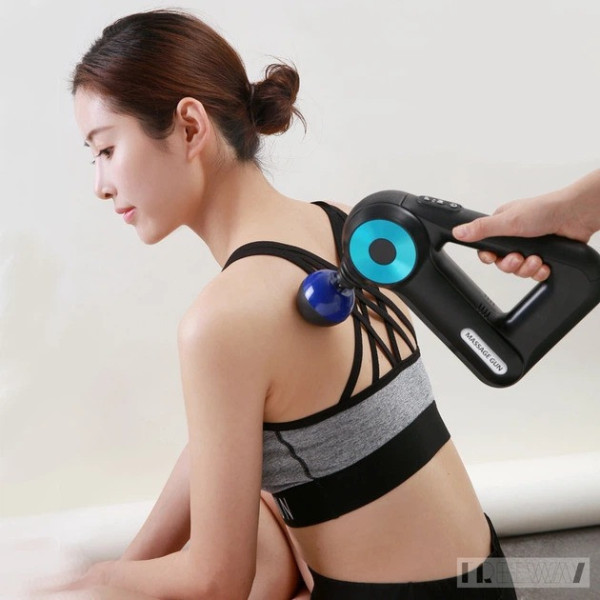 Масажний Massage Gun 12 в 1 для тіла, вібромасажер для м'язів шиї спини та плечей