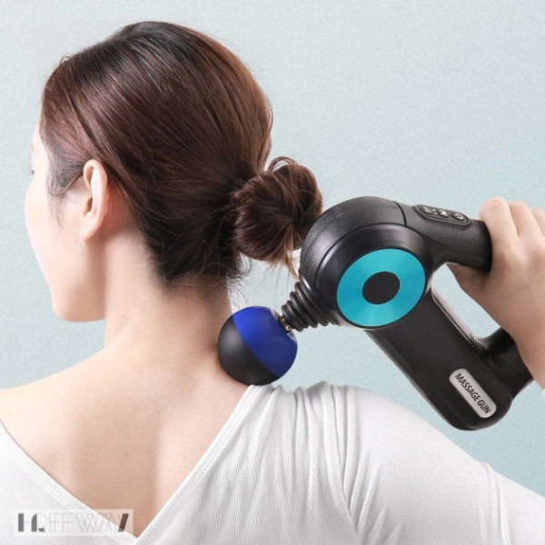 Масажний Massage Gun 12 в 1 для тіла, вібромасажер для м'язів шиї спини та плечей