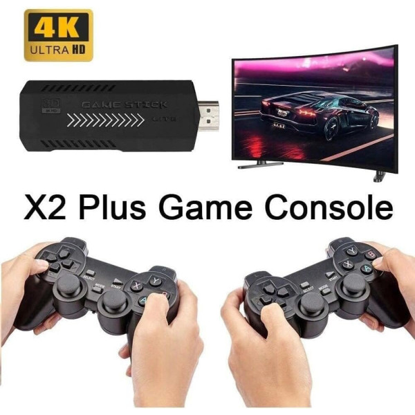Консоль ігрова X2 Plus 64 GB для ТВ, портативна приставка з джойстиком для ігор