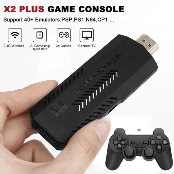 Консоль ігрова X2 Plus 64 GB для ТВ, портативна приставка з джойстиком для ігор