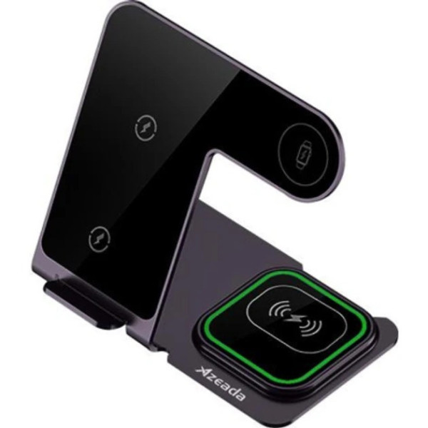 Станція зарядна 3в1 Proda PD-W19, бездротова зарядка для телефона та годинника з підставкою