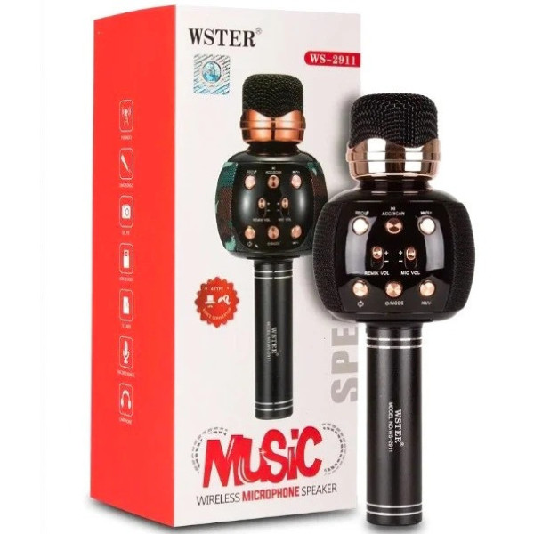 Бездротовий мікрофон Wster WS-2911 для караоке з колонкою Bluetooth і функцією зміни голосу
