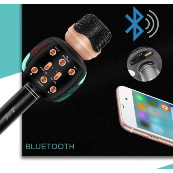 Бездротовий мікрофон Wster WS-2911 для караоке з колонкою Bluetooth і функцією зміни голосу
