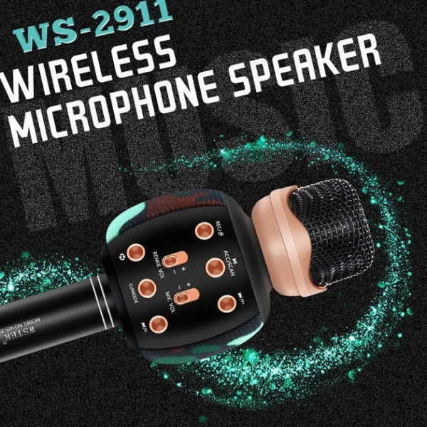Бездротовий мікрофон Wster WS-2911 для караоке з колонкою Bluetooth і функцією зміни голосу
