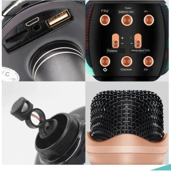 Бездротовий мікрофон Wster WS-2911 для караоке з колонкою Bluetooth і функцією зміни голосу
