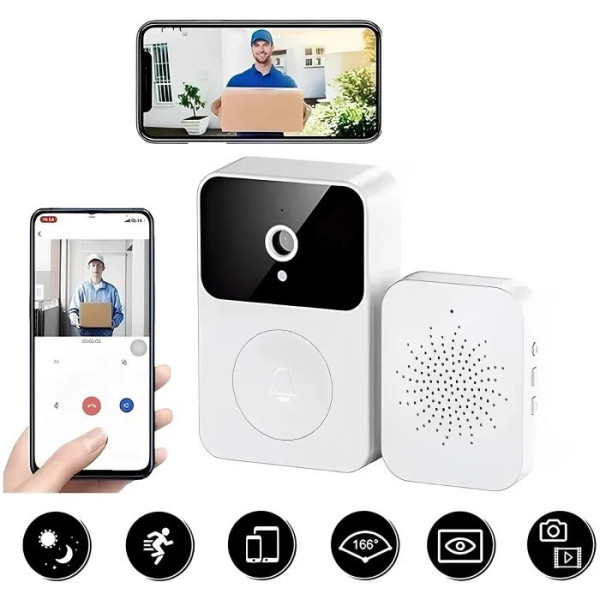 Відеодзвінок M6 Wi-Fi розумний дверний дзвінок із камерою та нічним баченням