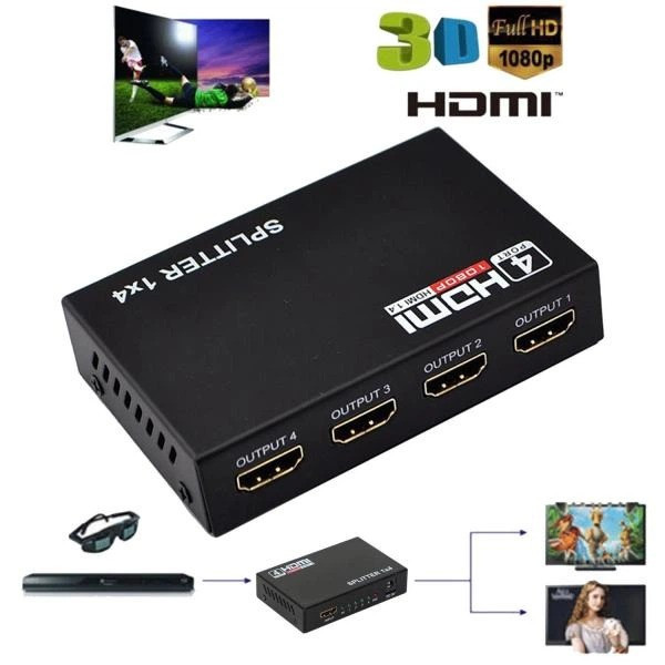Разделитель HDMI 1x4 4K Ultra HD распределение сигнала на 4 экрана