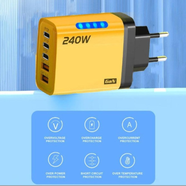 Блок питания 240W USB Type-C PD QC зарядка для нескольких устройств