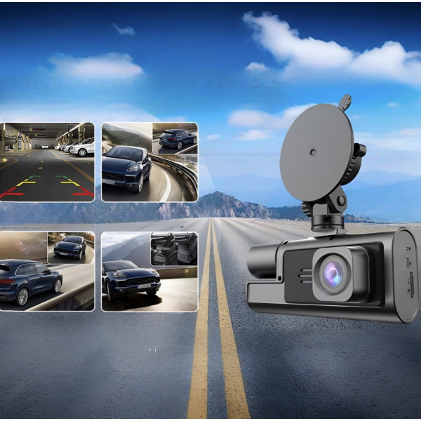 Видеорегистратор для авто A22 3 камеры FullHD WiFi ночная съемка задняя камера датчик движения удара запись