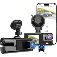 Видеорегистратор для авто A22 3 камеры FullHD WiFi ночная съемка задняя камера датчик движения удара запись