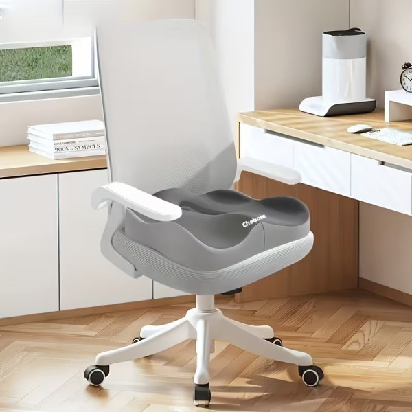 Подушка Memory Foam для сидения авто офис анатомическая копчик спина вырез антискользящая