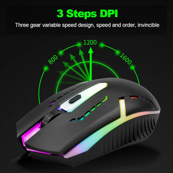 Игровой комплект клавиатура и мышь T25 USB RGB проводной подсветка металл основание подставка смартфон черный