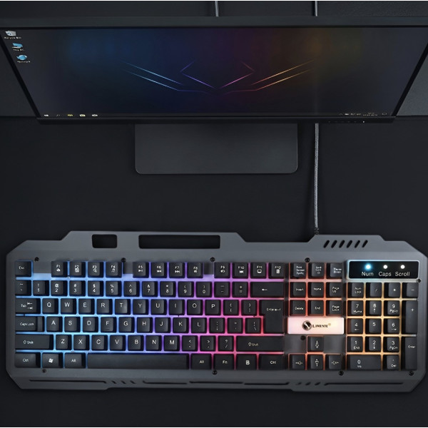 Игровая клавиатура и мышь T750 USB RGB проводной комплект подсветка мультимедийные клавиши черный ПК