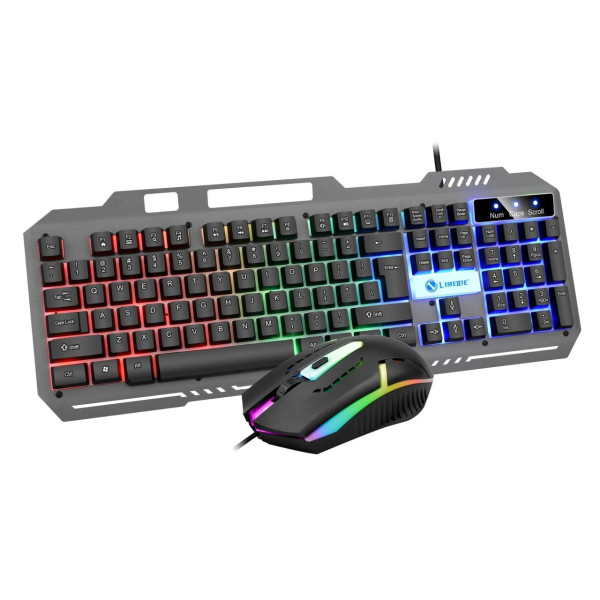 Игровая клавиатура и мышь T750 USB RGB проводной комплект подсветка мультимедийные клавиши черный ПК