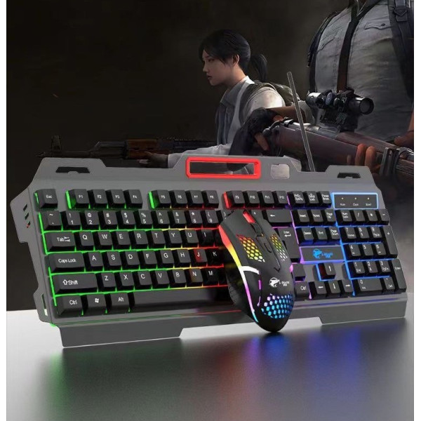 Игровой комплект T750 клавиатура мышь USB RGB подсветка для ПК черный