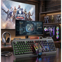 Ігровий комплект T750 клавіатура миша USB RGB-підсвітка для ПК чорний
