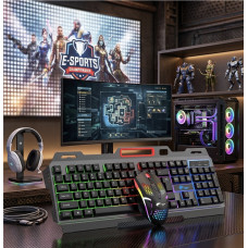 Ігровий комплект T750 клавіатура миша USB RGB-підсвітка для ПК чорний