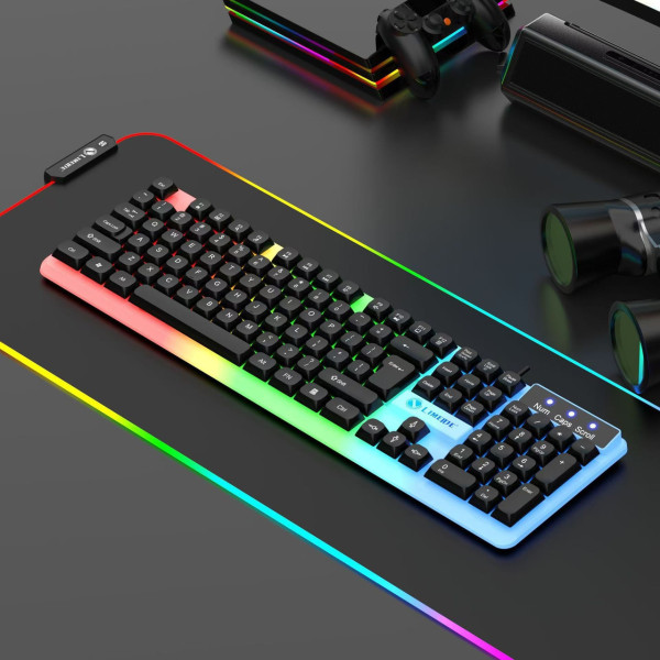 Игровой комплект GTX350 USB RGB клавиатура мышь для ПК ноутбука черный