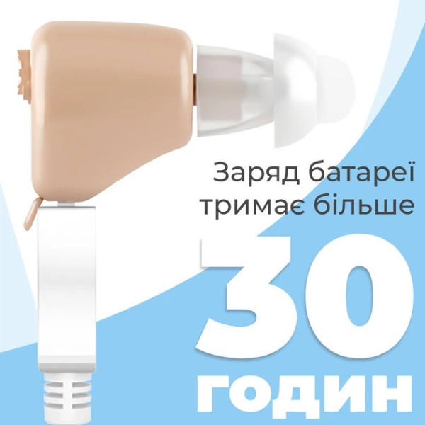 Слуховой аппарат AXON K-88 усилитель звука заушной аккумуляторный комплект вкладышей бежевый