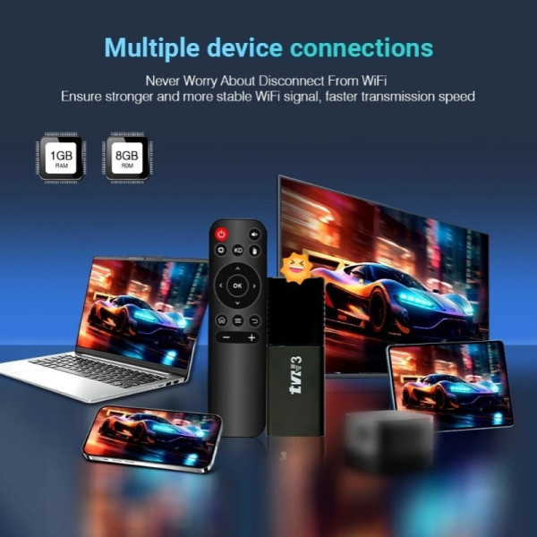ТВ приставка Android 11 TVR3 Stick 4K смарт медиаплеер HDR Wi-Fi Bluetooth черный