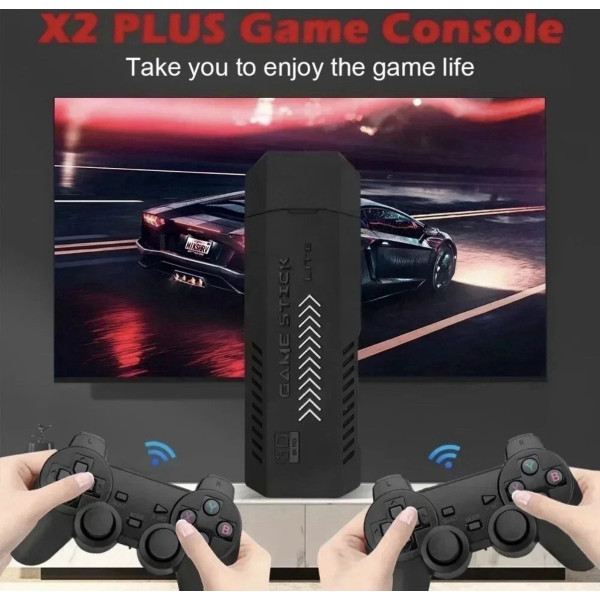 Игровая консоль X2 64GB ретро 30000 игр 4K HDMI два джойстика беспроводные для ТВ и домашнего гейминга и развлечений