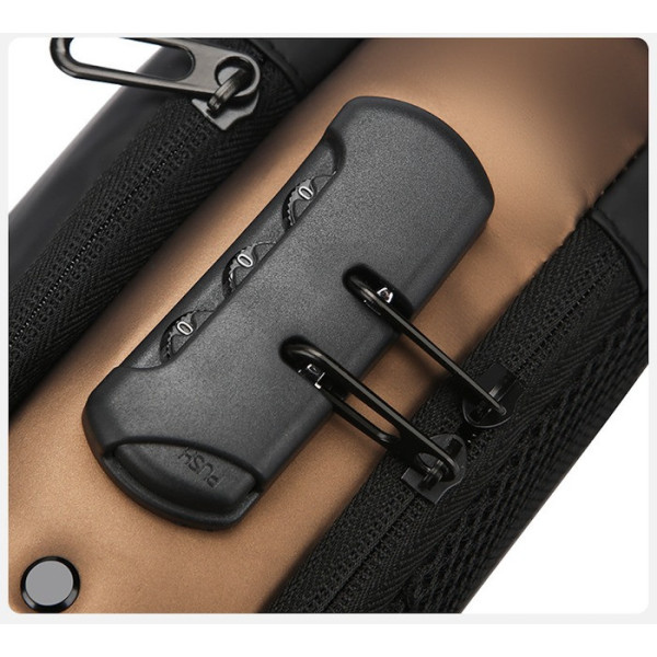 Сумка слинг нагрудная через плечо водоотталкивающая USB порт кодовый замок TSA XL-1515 для повседневного использования