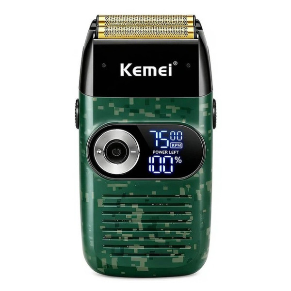 Электробритва для мужчин аккумуляторная двойная сетка LED дисплей IPX5 Kemei KM-2027