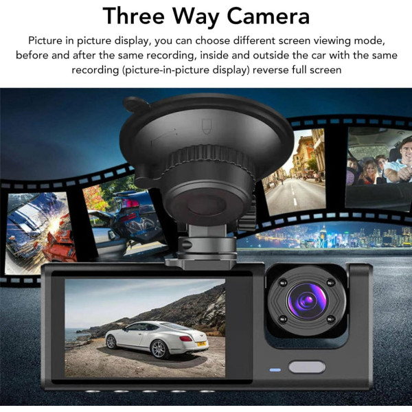 DVR регистратор AND Z37 автомобильный с тремя камерами Full HD 1080P передняя задняя и салонная съемка для авто