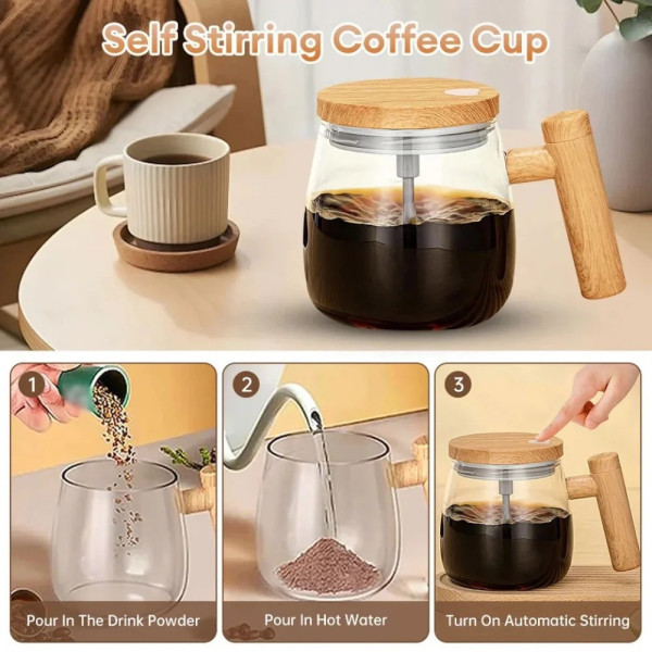 Автоматическая чашка мешалка Coffee Stirring Cup AND896 кружка с миксером крышкой 400 мл для напитков