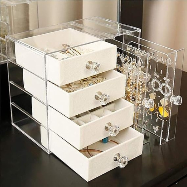 Шкатулка Makeup Box XL-1831 для хранения украшений многоуровневая с ящиками и отделениями