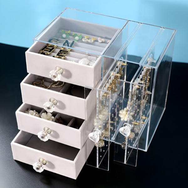 Шкатулка Makeup Box XL-1831 для хранения украшений многоуровневая с ящиками и отделениями